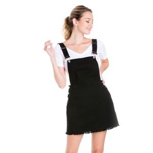 Boohoo Black Denim Skirt Overall